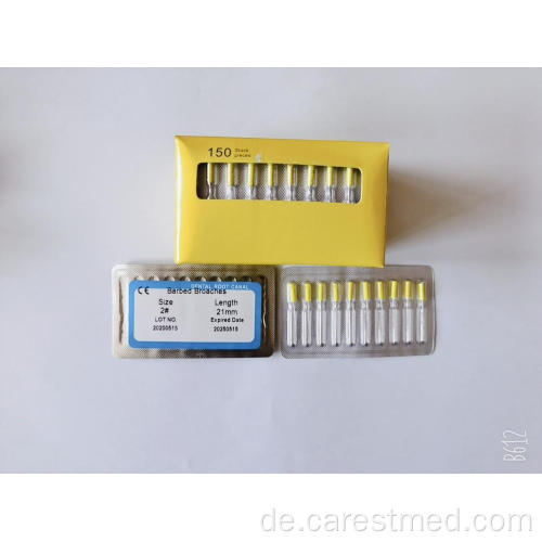 Dental Root Canal Barbed Broaches 10 Stück / Blister